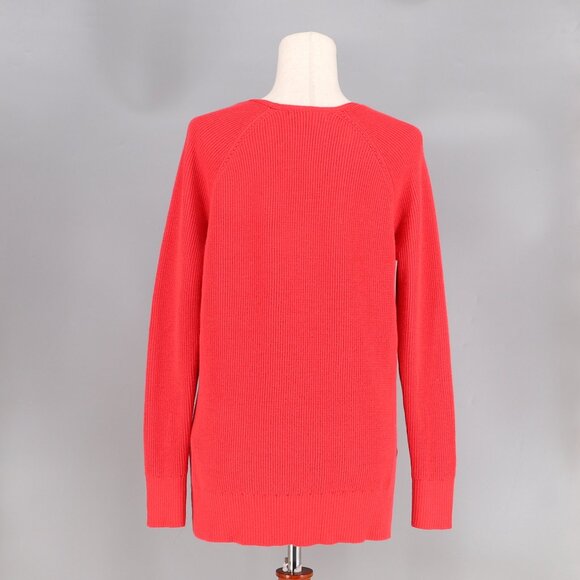 ATHLETA Hanover Refined V-Neck Sweater Merino Wool Blend Amaryllis Pink Size S - Picture 5 of 8